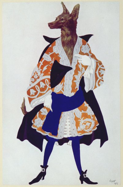 Costume Design for The Wolf, from Sleeping Beauty, 1921 by Leon Bakst